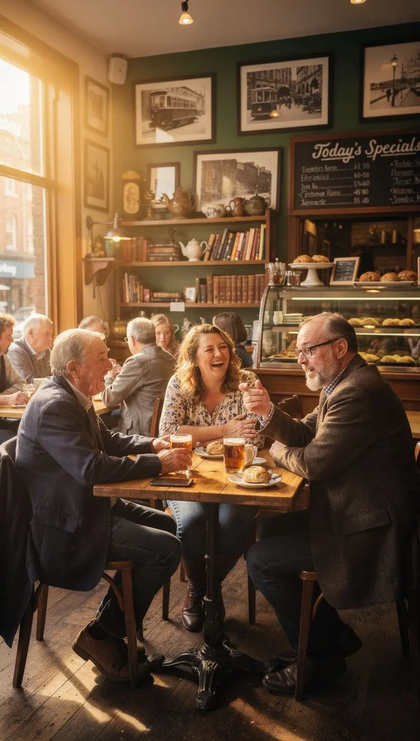 Community members collaborating in a vibrant garden.